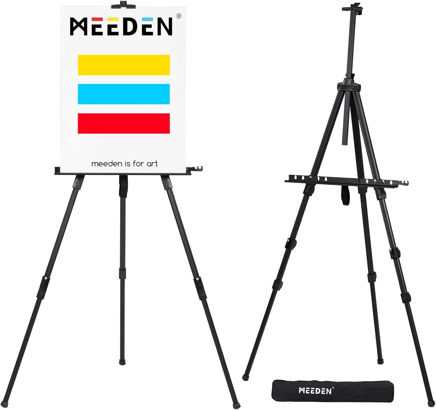 MEEDEN Adjustable Aluminum Travel Easel – Tripod Stand with Bag