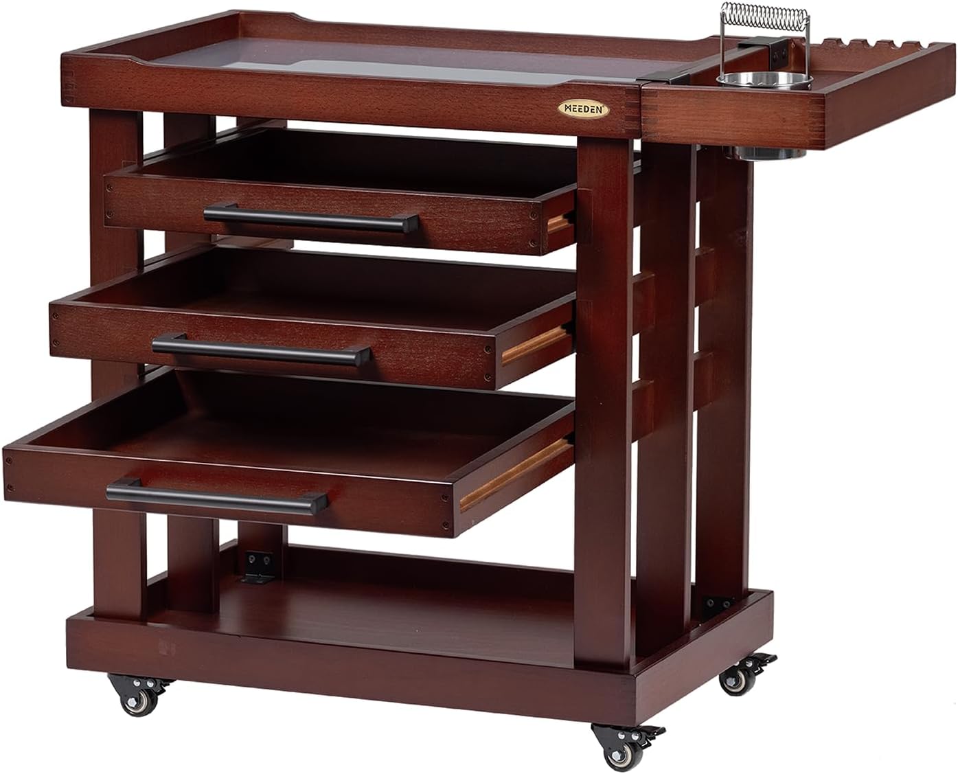 MEEDEN Deluxe Artist Supplies Storage Cart, 5-Tier Taboret-Dark Walnut-W13H