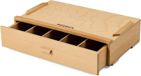 MEEDEN 1-Tier Beech Wood Organizer Box with Removable Dividers