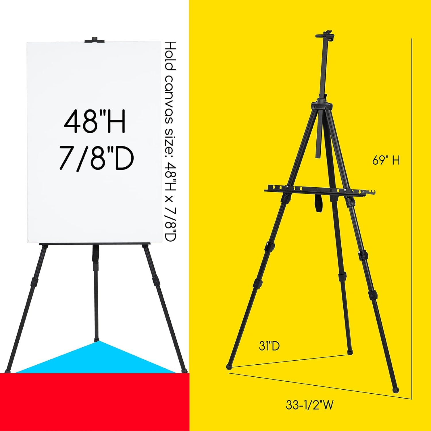 MEEDEN Adjustable Aluminum Travel Easel – Tripod Stand with Bag