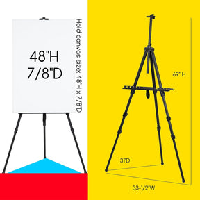 MEEDEN Adjustable Aluminum Travel Easel – Tripod Stand with Bag
