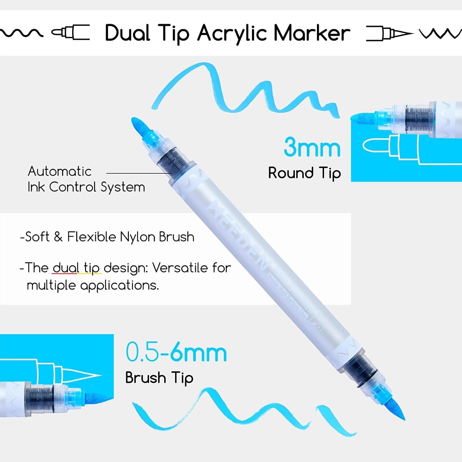 MEEDEN Dual Tip Acrylic Paint Markers, 48 Colors