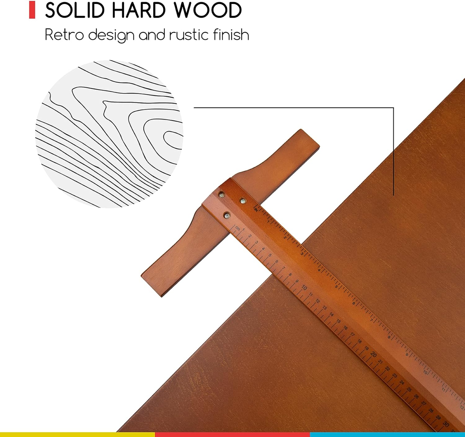 MEEDEN Extra Large Wooden Drafting Table, Light Walnut