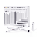 MEEDEN Black Micro Fineliner Pens – 6-Size Set, 0.05-1mm, Waterproof Archival Ink for Sketching & Illustration