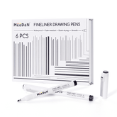 MEEDEN Black Micro Fineliner Pens – 6-Size Set, 0.05-1mm, Waterproof Archival Ink for Sketching & Illustration