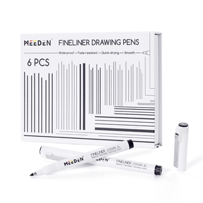 MEEDEN Black Micro Fineliner Pens – 6-Size Set, 0.05-1mm, Waterproof Archival Ink for Sketching & Illustration