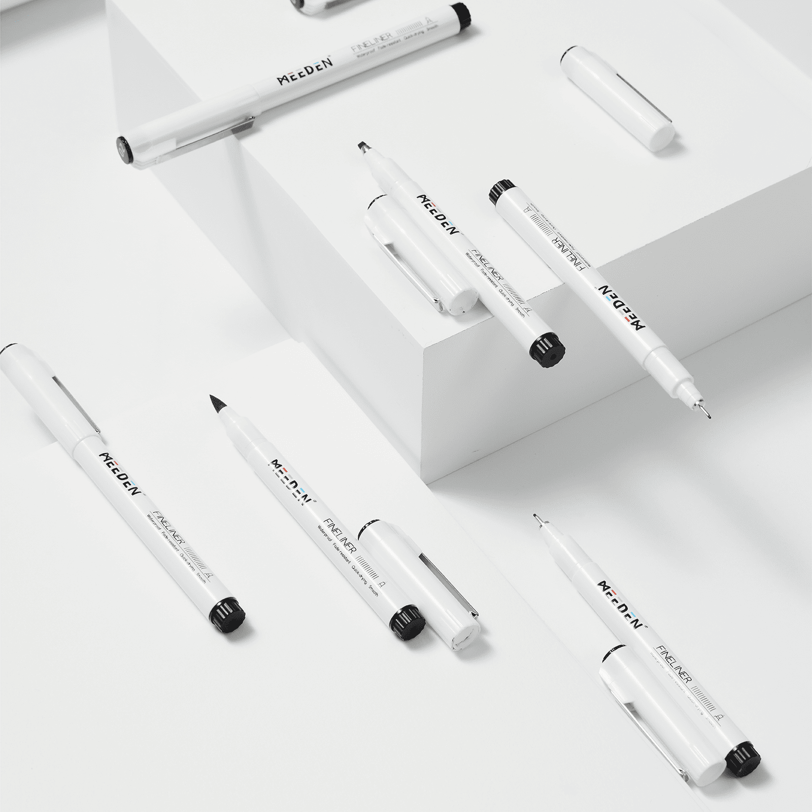 MEEDEN Black Micro Fineliner Pens – 6-Size Set, 0.05-1mm, Waterproof Archival Ink for Sketching & Illustration