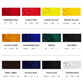 MEEDEN Artist Grade Oil Paint - 60ml/2oz, 12 Tubes