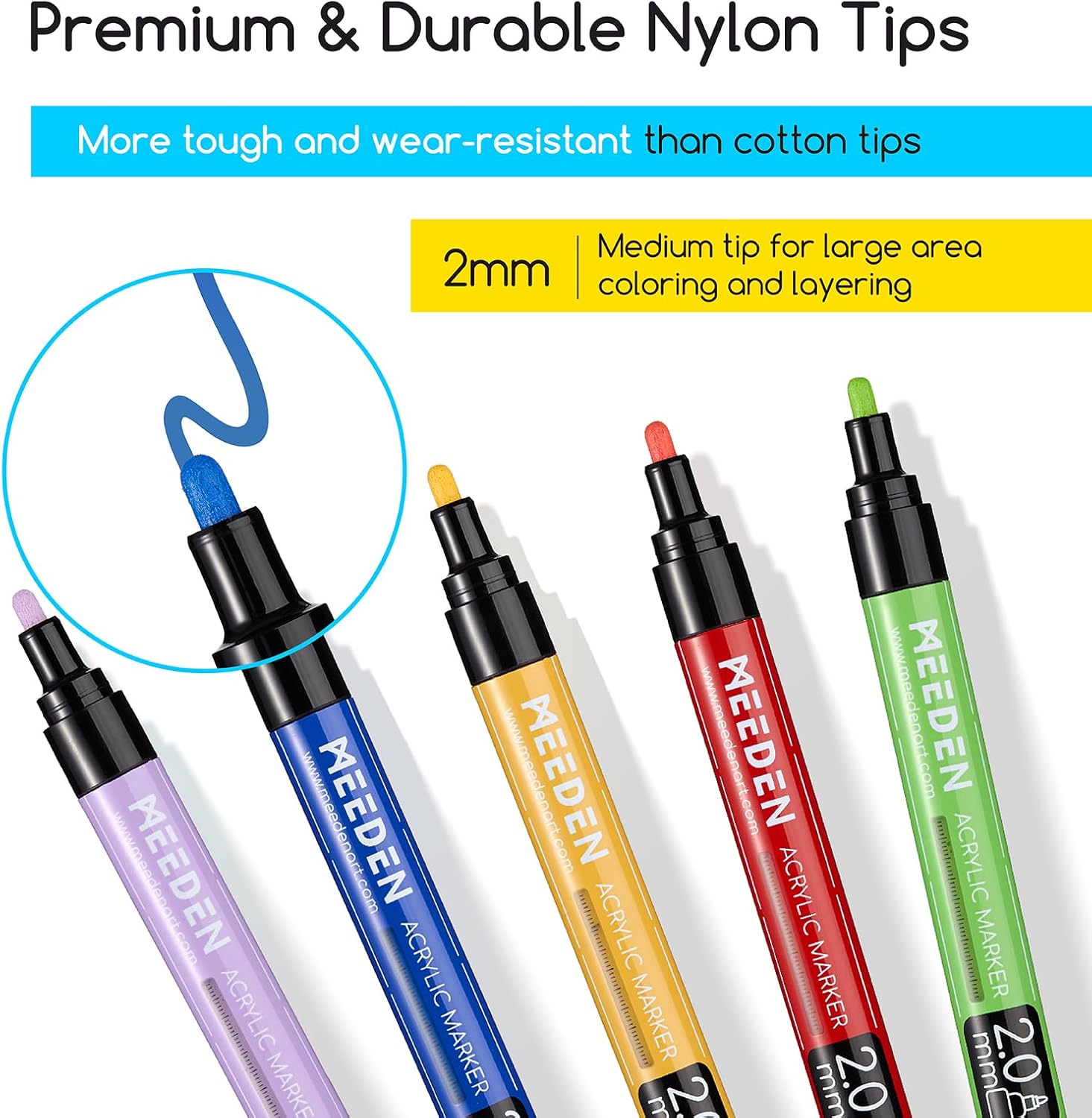MEEDEN Acrylic Paint Markers Set - 12 Colors