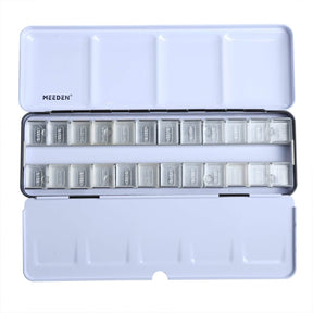 MEEDEN Empty Watercolor Tin Palette with 26 Pcs Half Pans, Colorful