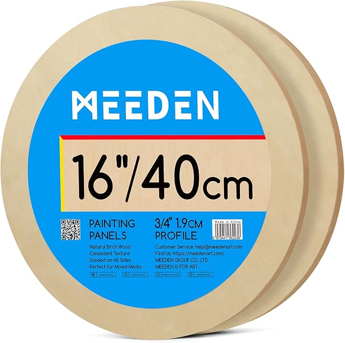 MEEDEN Round Cradled Wood Panels – 16