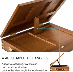 MEEDEN Walnut Tabletop Easel with Storage Drawer & Palette-XHC-1A