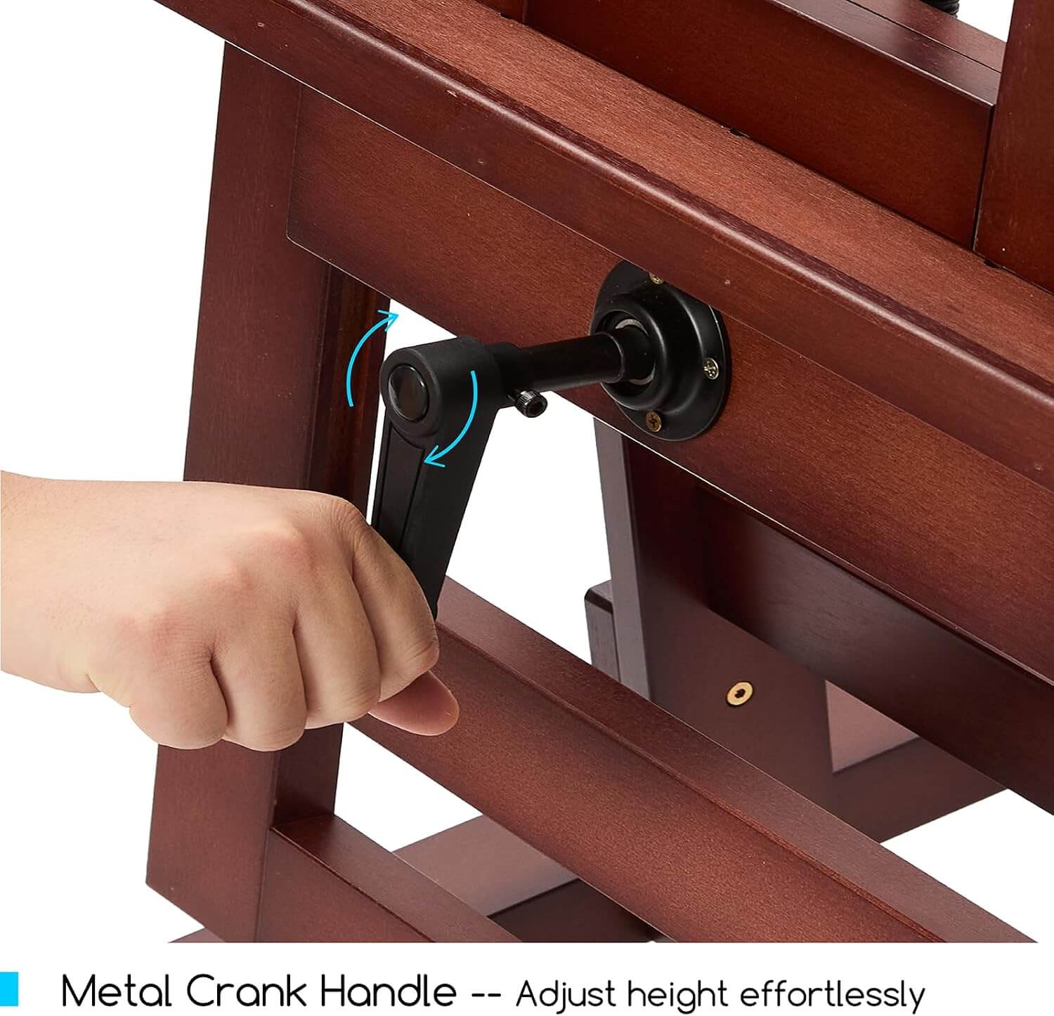 MEEDEN Deluxe Studio Large Rocker Crank Heavy Duty Artist Easel-Deep Walnut-DHJ-12