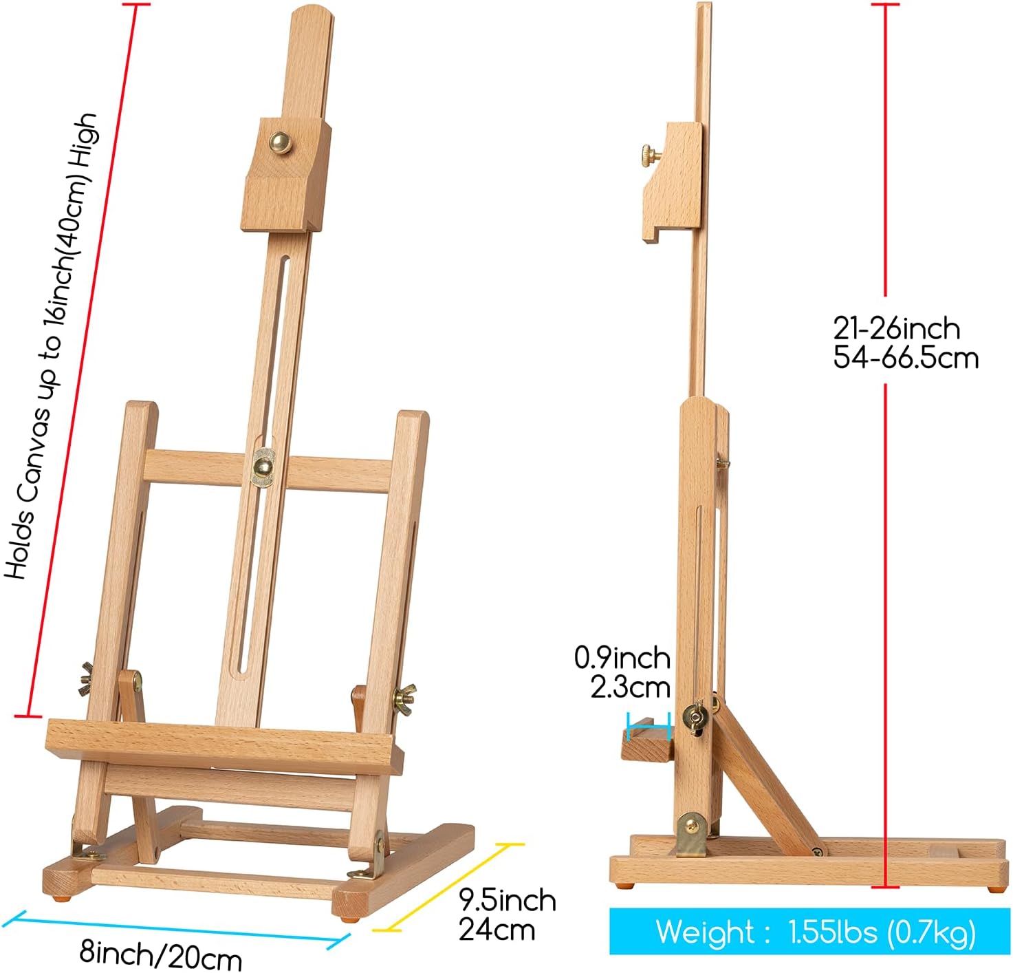 MEEDEN H-Frame Tabletop Easel for Painting: Adjustable Desktop Easel HJ-6C
