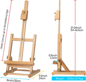 MEEDEN H-Frame Tabletop Easel for Painting: Adjustable Desktop Easel HJ-6C