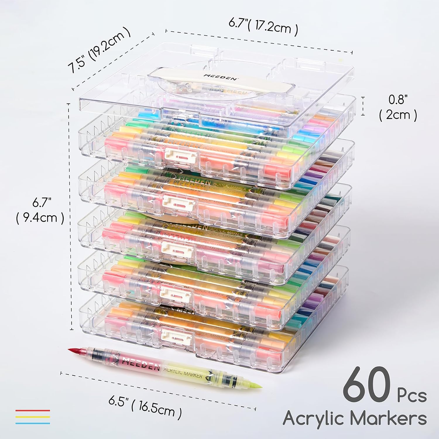 MEEDEN Automatic Ink Control Dual Tip Acrylic Paint Markers, 120 Colors