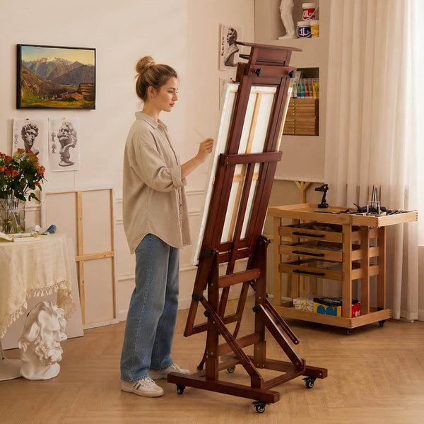 MEEDEN Deluxe Multi-Function Heavy Duty Large Artist Easel-Deep Walnut-DHJ-3
