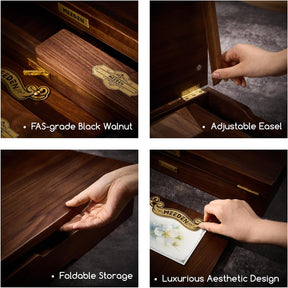 MEEDEN Deluxe Foldable Tabletop Easel Set with Storage Drawer & Paint Box