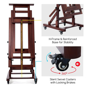 MEEDEN Deluxe Multi-Function Heavy Duty Large Artist Easel-Deep Walnut-DHJ-3