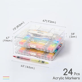 MEEDEN Automatic Ink Control Dual Tip Acrylic Paint Markers, 48 Colors