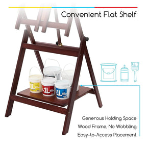 MEEDEN Heavy Duty H-Frame Easel, Adjustable & Tiltable, Deep Walnut - W10B
