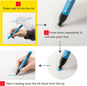 MEEDEN Acrylic Paint Markers Set - 12 Colors