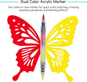 MEEDEN Automatic Ink Control Dual Tip Acrylic Paint Markers, 48 Colors