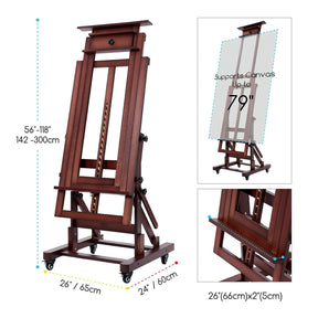 MEEDEN Deluxe Multi-Function Heavy Duty Large Artist Easel-Deep Walnut-DHJ-3