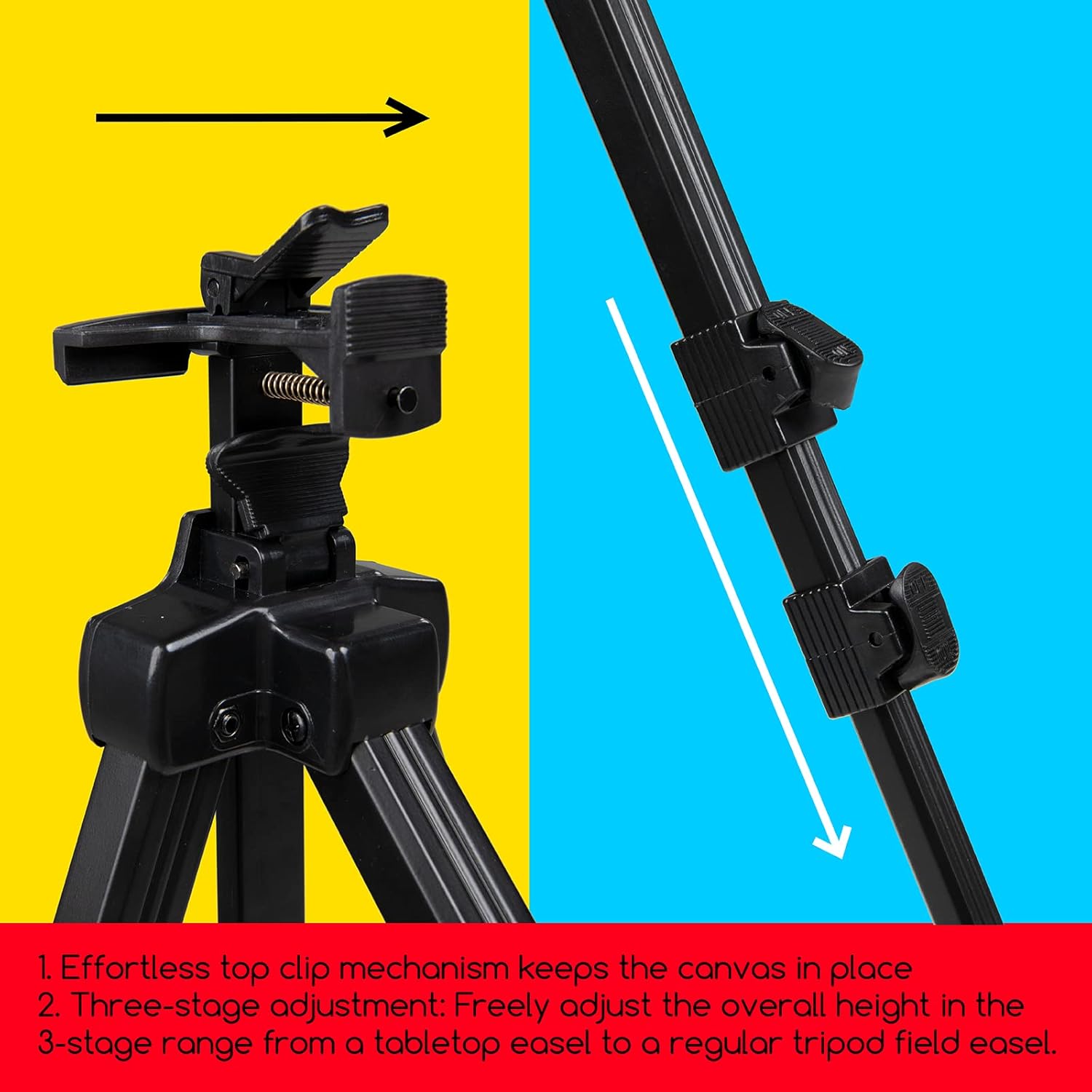 MEEDEN Adjustable Aluminum Travel Easel – Tripod Stand with Bag