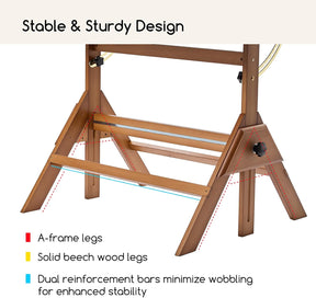 MEEDEN Adjustable Drafting Table – Solid Wood Art Desk, Light Walnut-XSZ