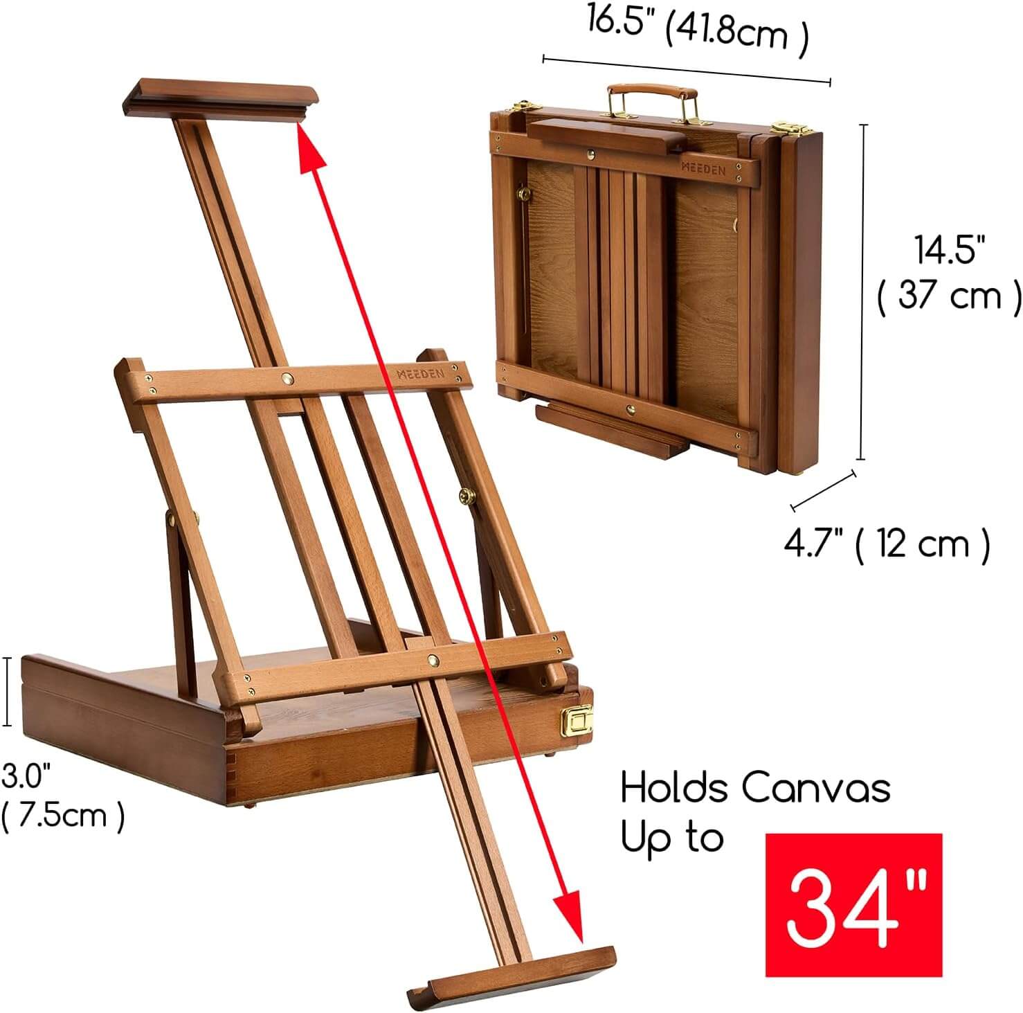 MEEDEN MEEDEN Portable Tabletop Easel with Storage Drawer - Walnut-W05B