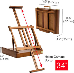 MEEDEN MEEDEN Portable Tabletop Easel with Storage Drawer - Walnut-W05B
