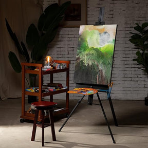MEEDEN Portable Aluminum Easel – Painting Display Stand with Palette & Brush Rest