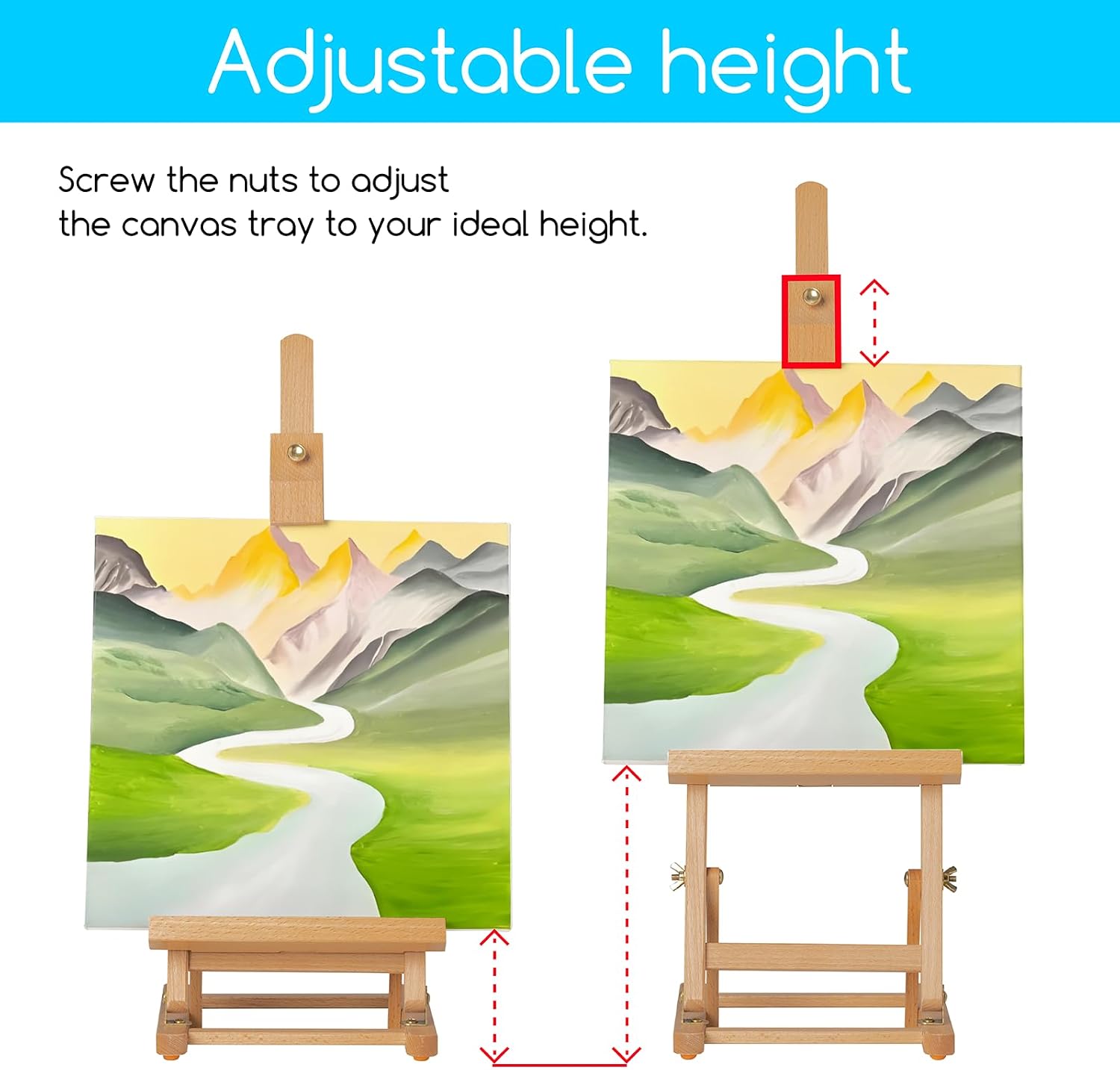 MEEDEN H-Frame Tabletop Easel for Painting: Adjustable Desktop Easel HJ-6C