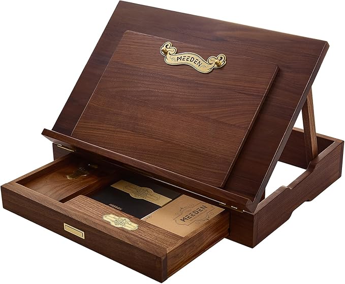MEEDEN Deluxe Foldable Tabletop Easel Set with Storage Drawer & Paint Box