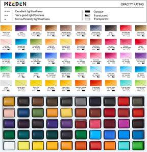 MEEDEN 50-Color Travel Watercolor Paint Kits