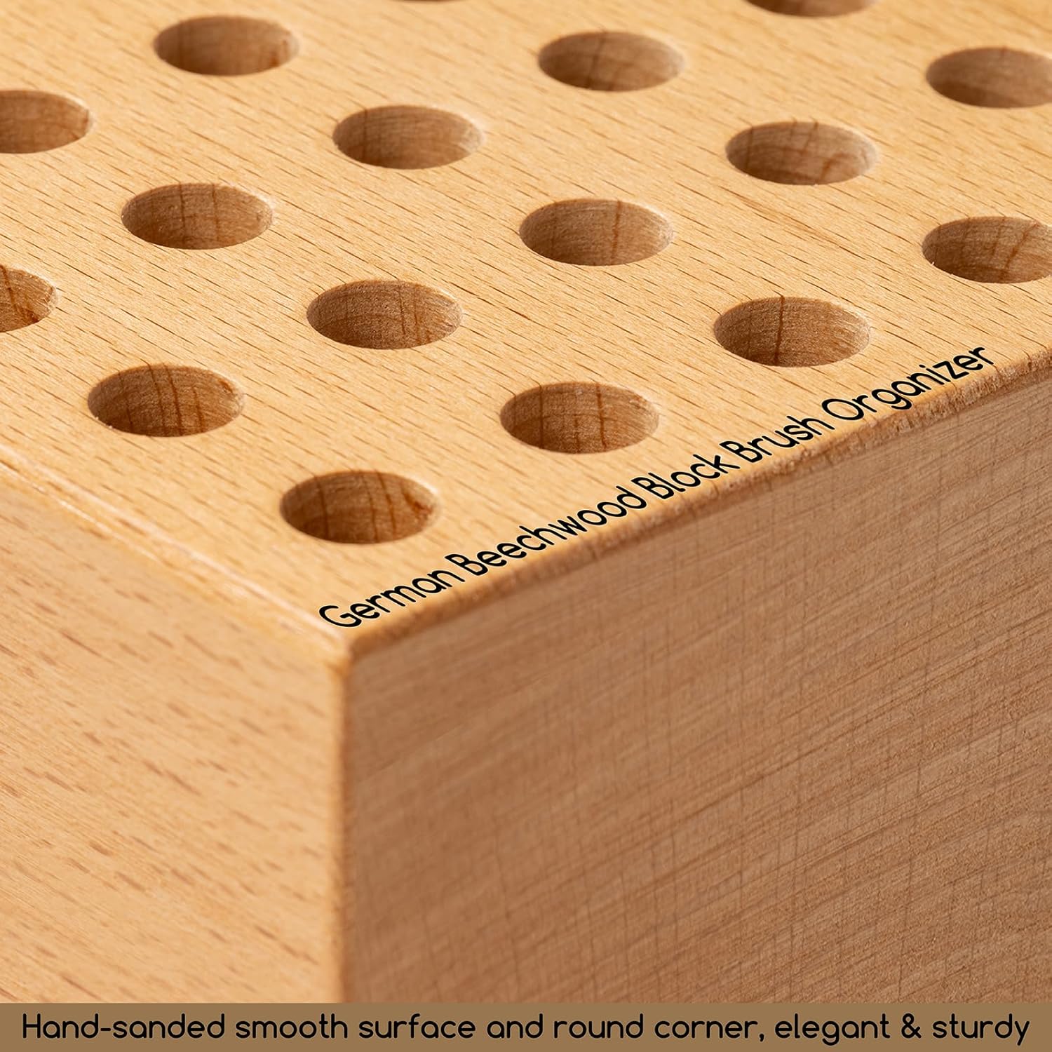 MEEDEN 2Pcs Beechwood 36-Hole Paint Brush Holder