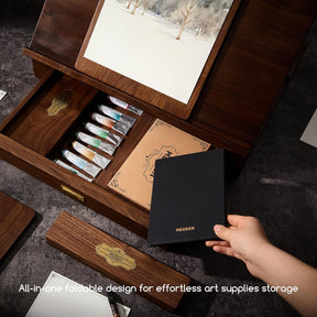 MEEDEN Deluxe Foldable Tabletop Easel Set with Storage Drawer & Paint Box