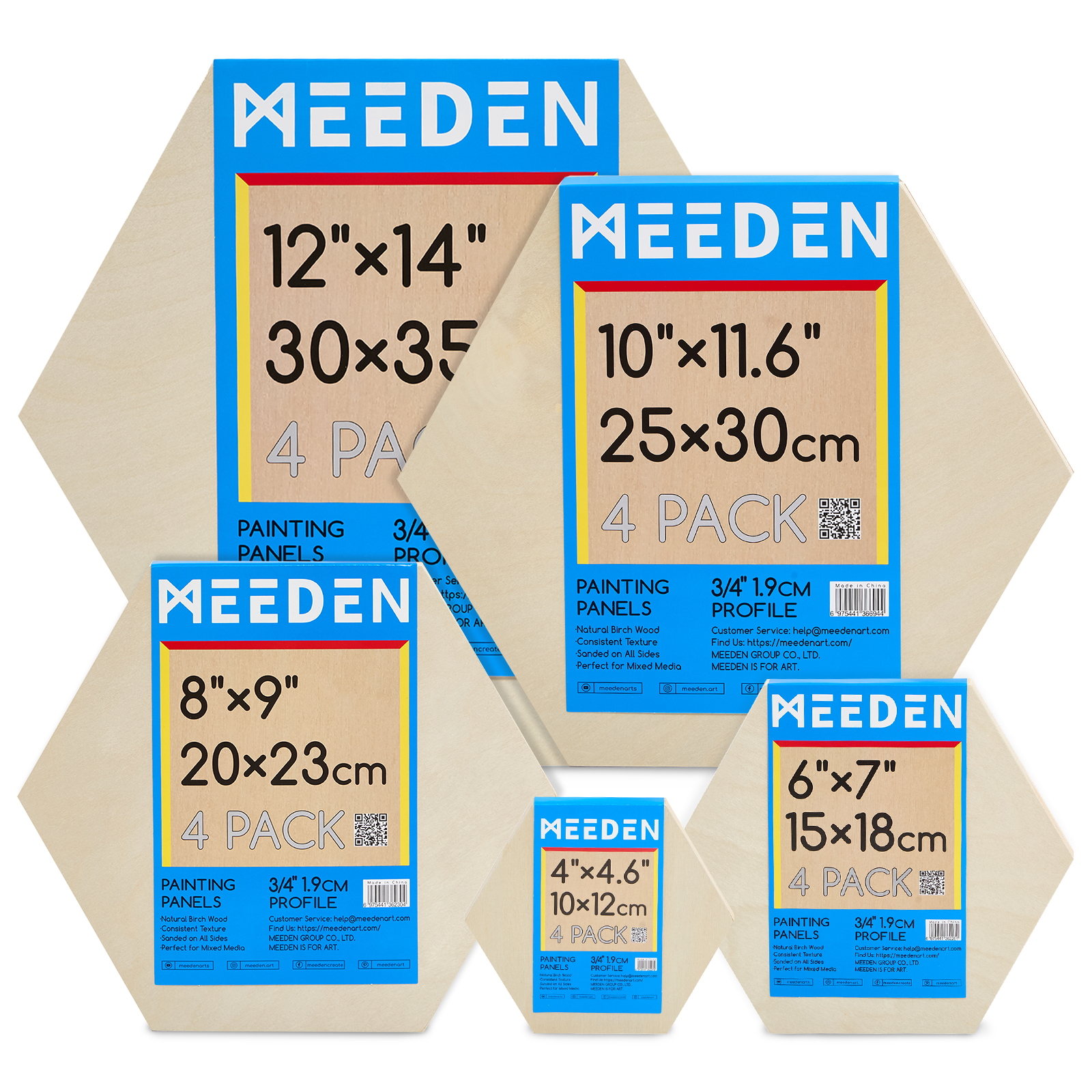 MEEDEN Hexagon Wood Canvas Panels