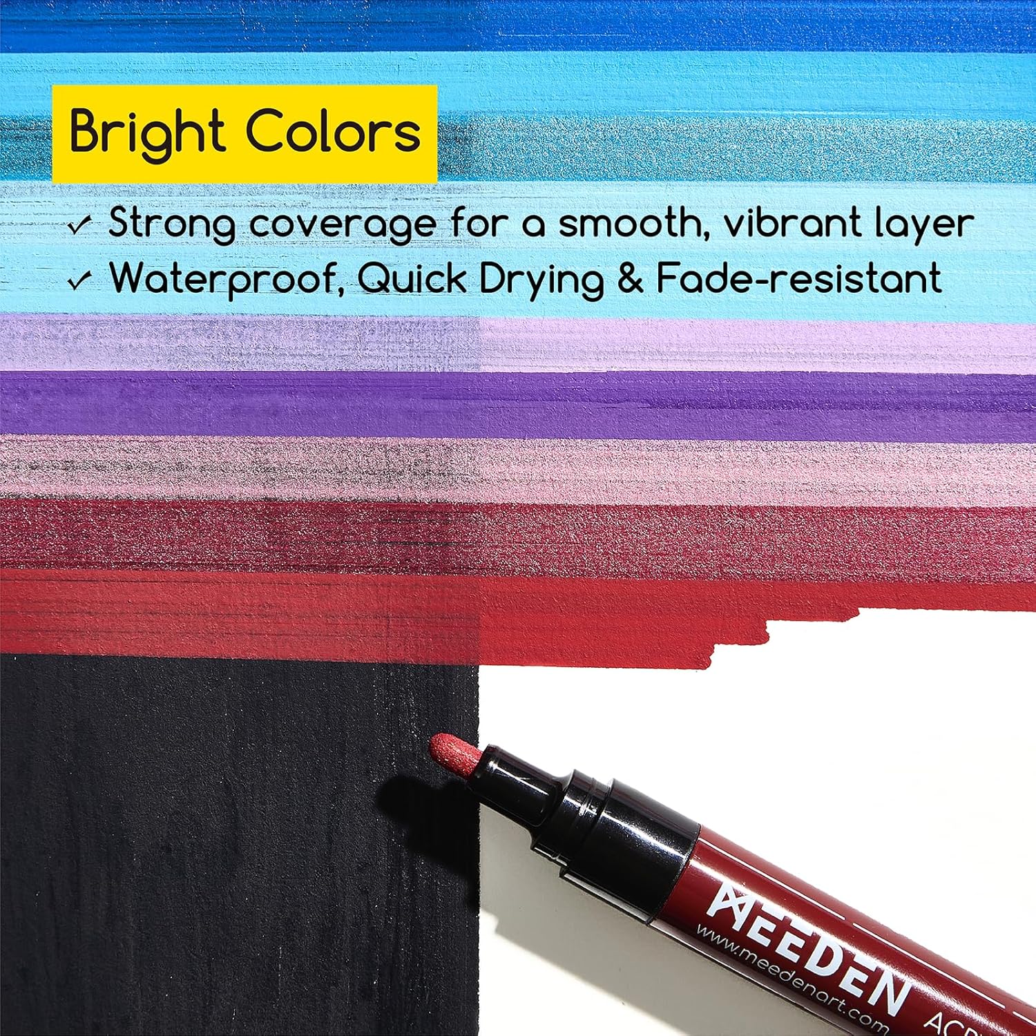 MEEDEN Acrylic Paint Markers Set - 12 Colors