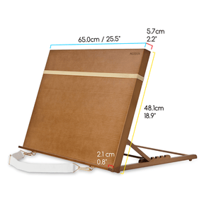 MEEDEN Wooden Tabletop Easel – 5-Position Adjustable Drawing Board with Shoulder Strap, Walnut-A2