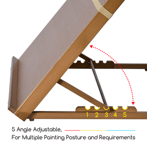 MEEDEN Wooden Tabletop Easel – 5-Position Adjustable Drawing Board with Shoulder Strap, Walnut-A2