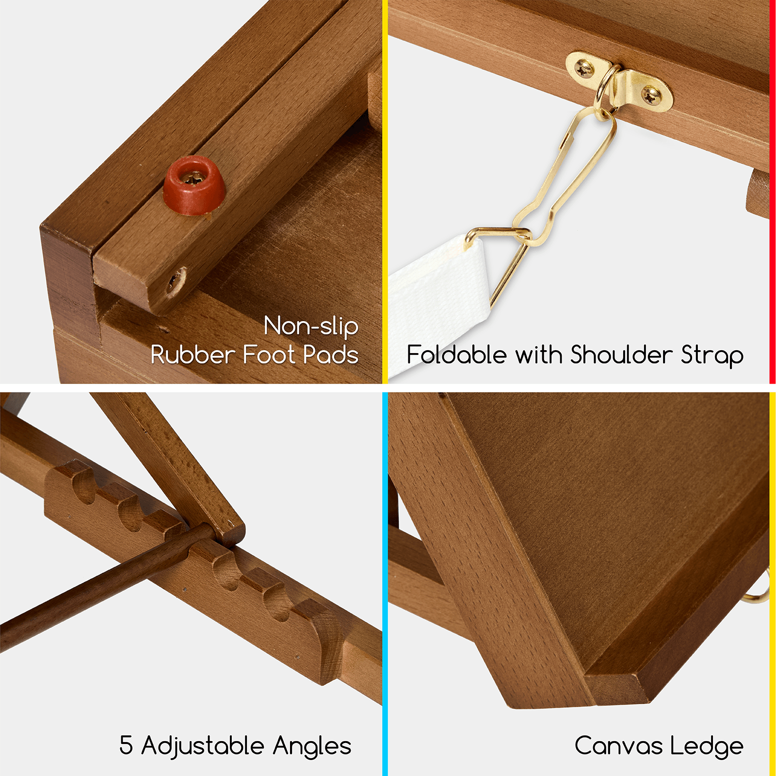 MEEDEN Portable & Adjustable Wood Sketching Board-HJ-A3 - Walnut