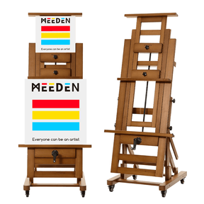 MEEDEN Deluxe Studio Large Rocker Crank Heavy Duty Artist Easel-Light Walnut-DHJ-12