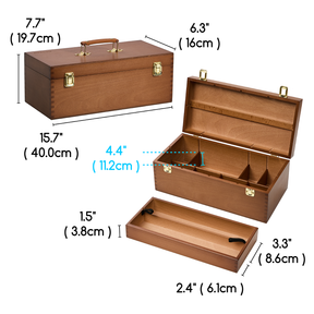 MEEDEN Large Multi-Function Solid Beech Storage Box - Walnut HBX-12