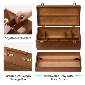 MEEDEN Large Multi-Function Solid Beech Storage Box - Walnut HBX-12