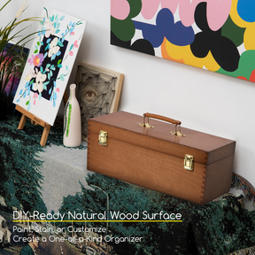 MEEDEN Large Multi-Function Solid Beech Storage Box - Walnut HBX-12