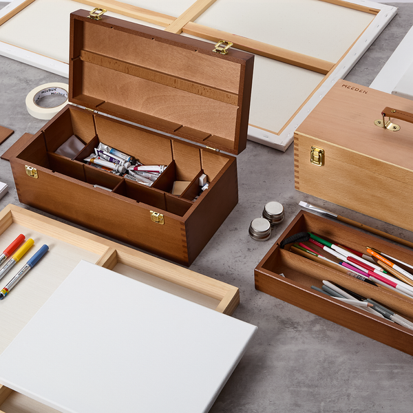 MEEDEN Large Multi-Function Solid Beech Storage Box - Walnut HBX-12