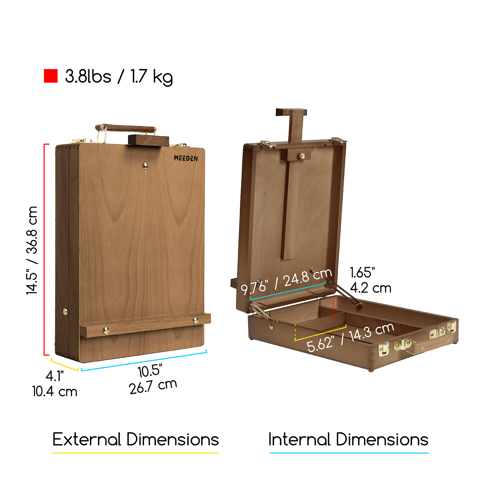 MEEDEN Solid Beechwood Tabletop Art Easel with Storage-HBX-3