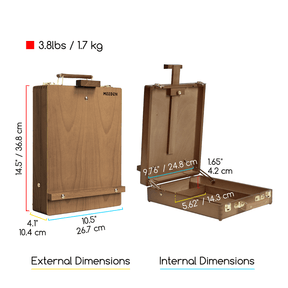 MEEDEN Solid Beechwood Tabletop Art Easel with Storage-HBX-3